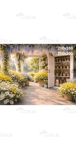 Tło fotograficzne „Słoneczna oranżeria z margaretkami” | E877